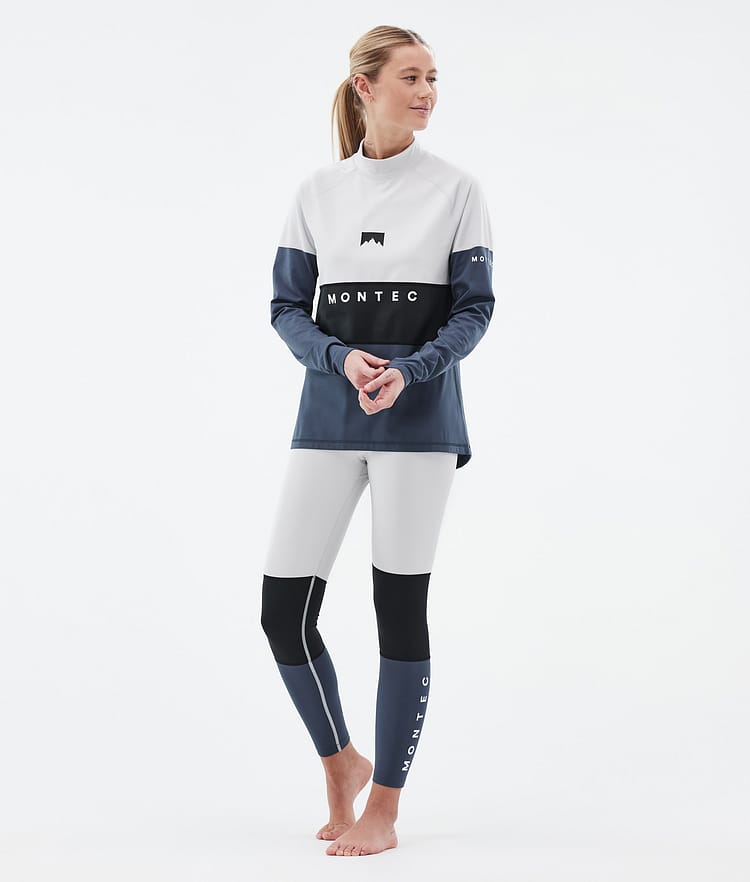 Montec Alpha W Superundertøy overdel Dame Light Grey/Black/Metal Blue, Bilde 3 av 5