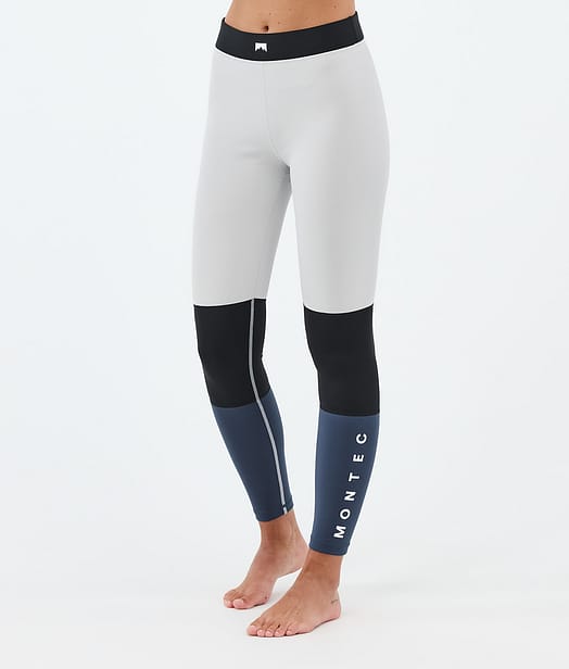 Montec Alpha W Superundertøy bukse Dame Light Grey/Black/Metal Blue