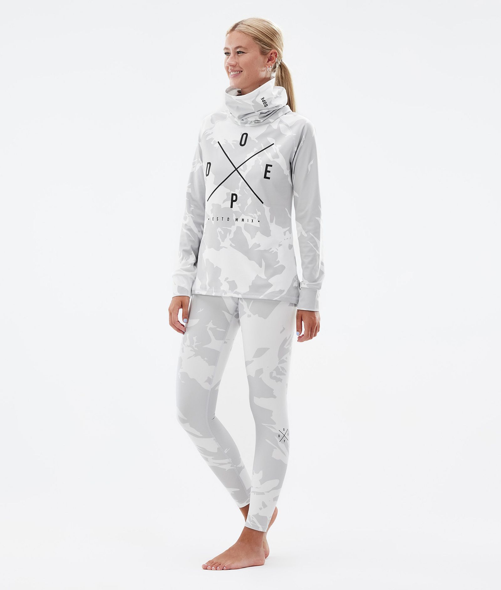 Dope Snuggle W 2022 Superundertøy overdel Dame 2X-Up Grey Camo, Bilde 4 av 6