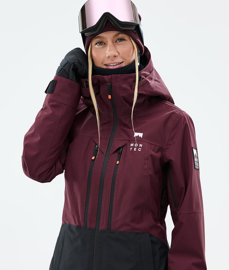 Montec Moss W Snowboardjakke Dame Burgundy/Black Renewed, Bilde 2 av 10