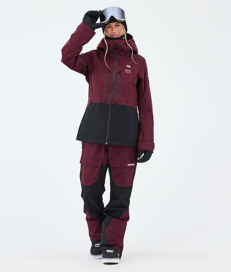 Montec Moss W Snowboardjakke Dame Burgundy/Black, Bilde 2 av 9