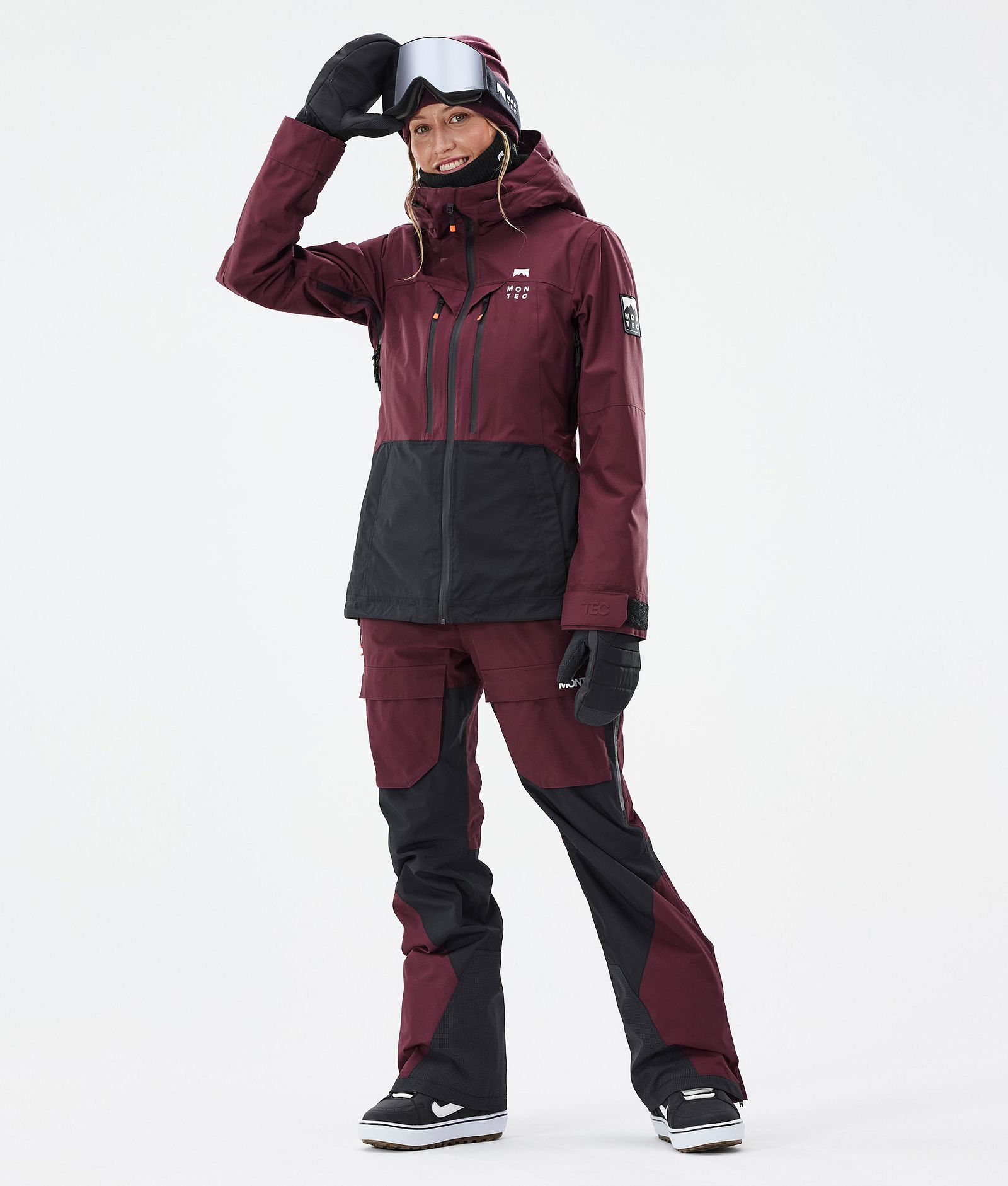 Montec Moss W Snowboardjakke Dame Burgundy/Black Renewed, Bilde 3 av 10