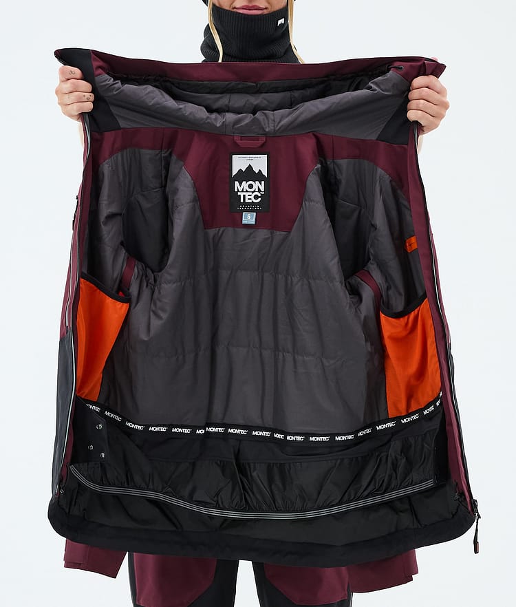 Montec Moss W Snowboardjakke Dame Burgundy/Black, Bilde 9 av 9