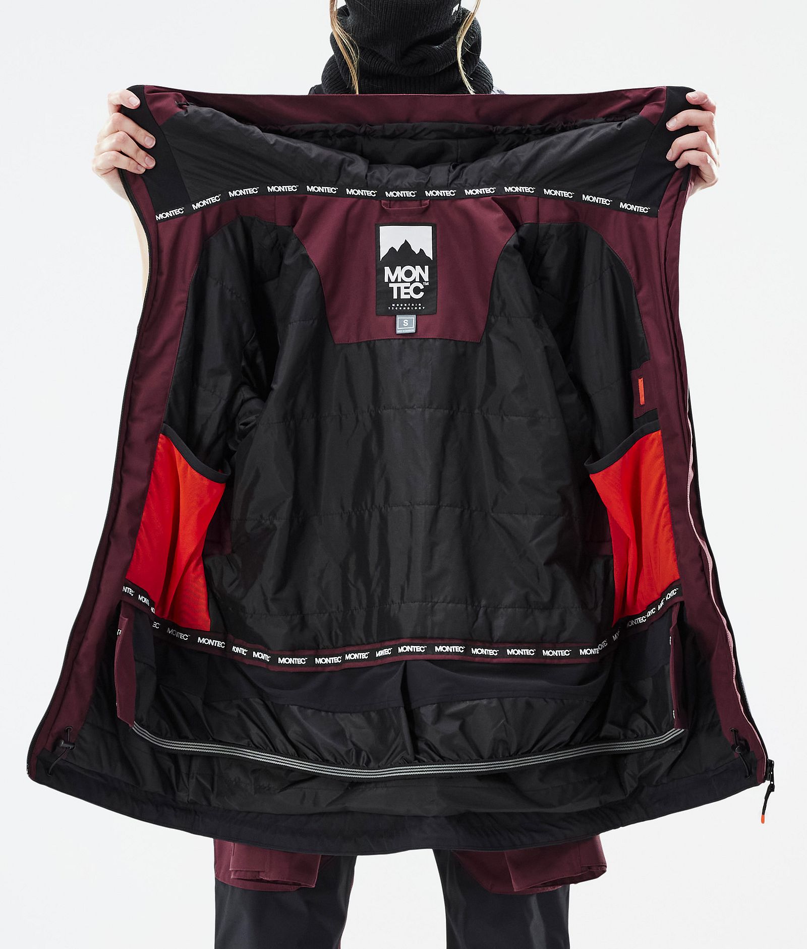 Montec Moss W Snowboardjakke Dame Burgundy/Black Renewed, Bilde 10 av 10