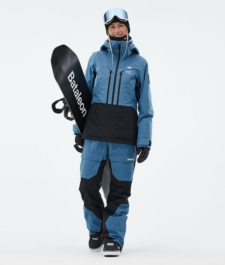 Montec Moss W Snowboardjakke Dame Blue Steel/Black Renewed, Bilde 3 av 10