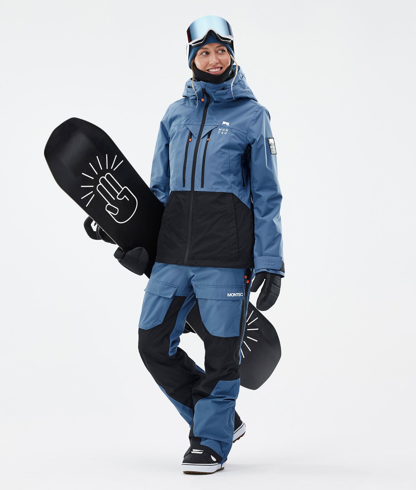 Montec Moss W Snowboardjakke Dame Blue Steel/Black Renewed, Bilde 3 av 10