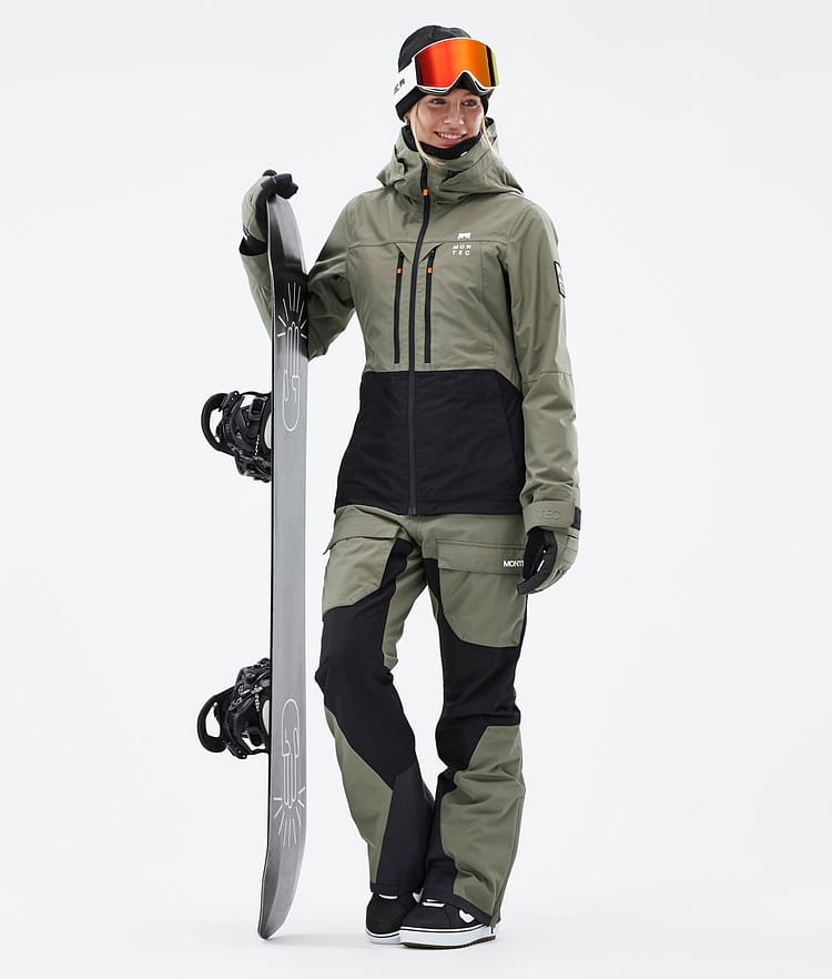 Montec Moss W Snowboardjakke Dame Greenish/Black Renewed, Bilde 3 av 10