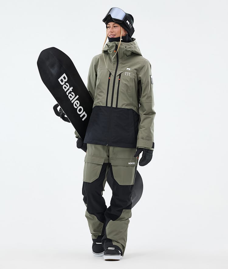 Montec Moss W Snowboardjakke Dame Greenish/Black Renewed, Bilde 3 av 10
