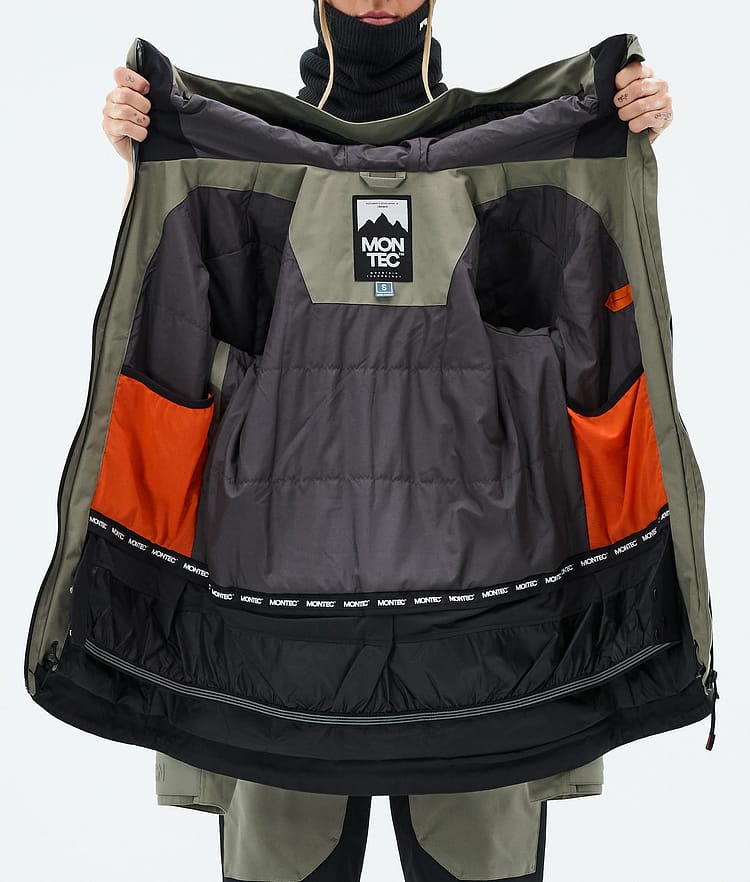 Montec Moss W Snowboardjakke Dame Greenish/Black Renewed, Bilde 9 av 9
