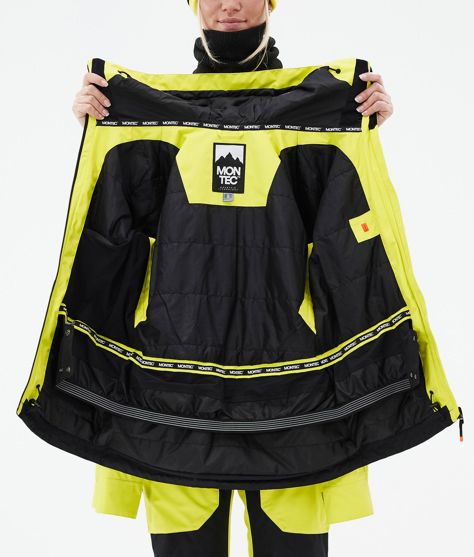 Montec Moss W Snowboardjakke Dame Bright Yellow/Black Renewed, Bilde 10 av 10