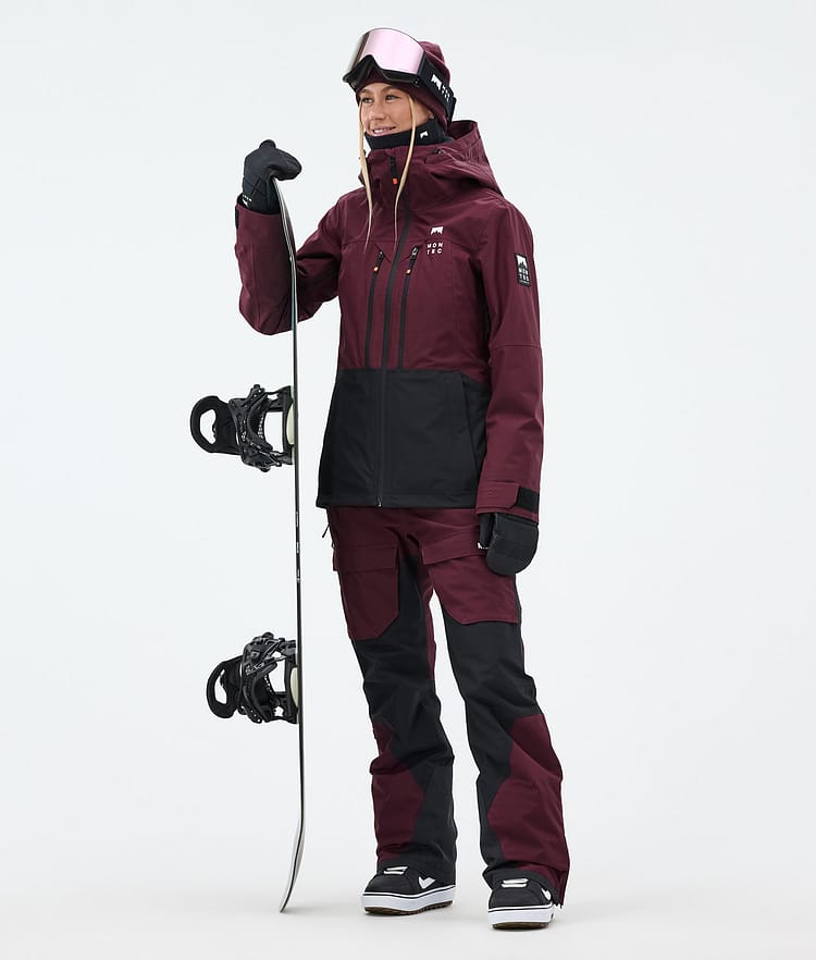 Montec Fawk W Snowboardbukse Dame Burgundy/Black Renewed, Bilde 3 av 8