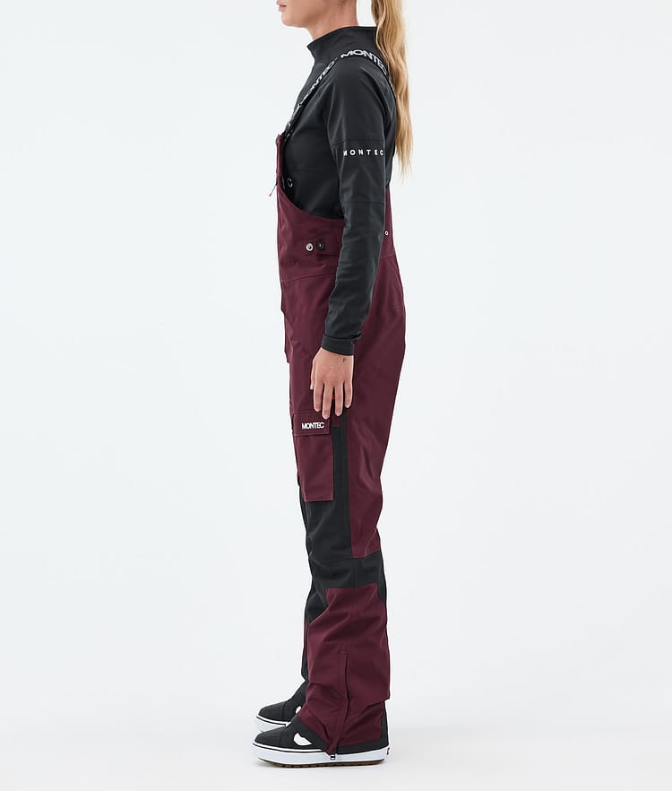 Montec Fawk W Snowboardbukse Dame Burgundy/Black Renewed, Bilde 3 av 7