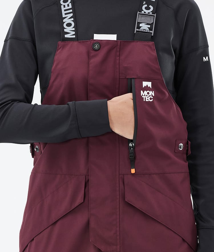 Montec Fawk W Snowboardbukse Dame Burgundy/Black