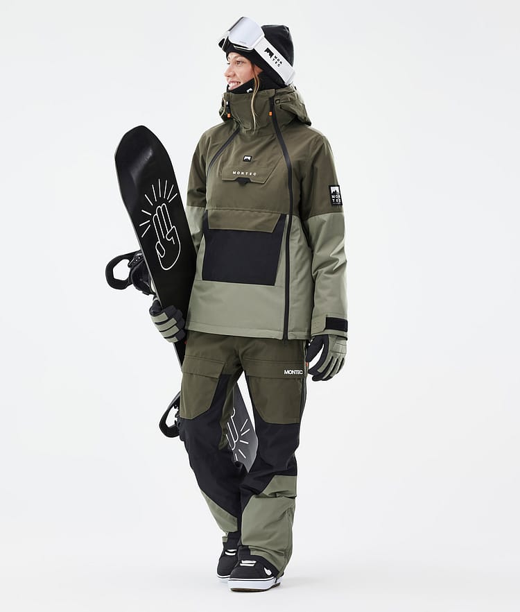 Montec Fawk W Snowboardbukse Dame Olive Green/Black/Greenish Renewed, Bilde 2 av 7