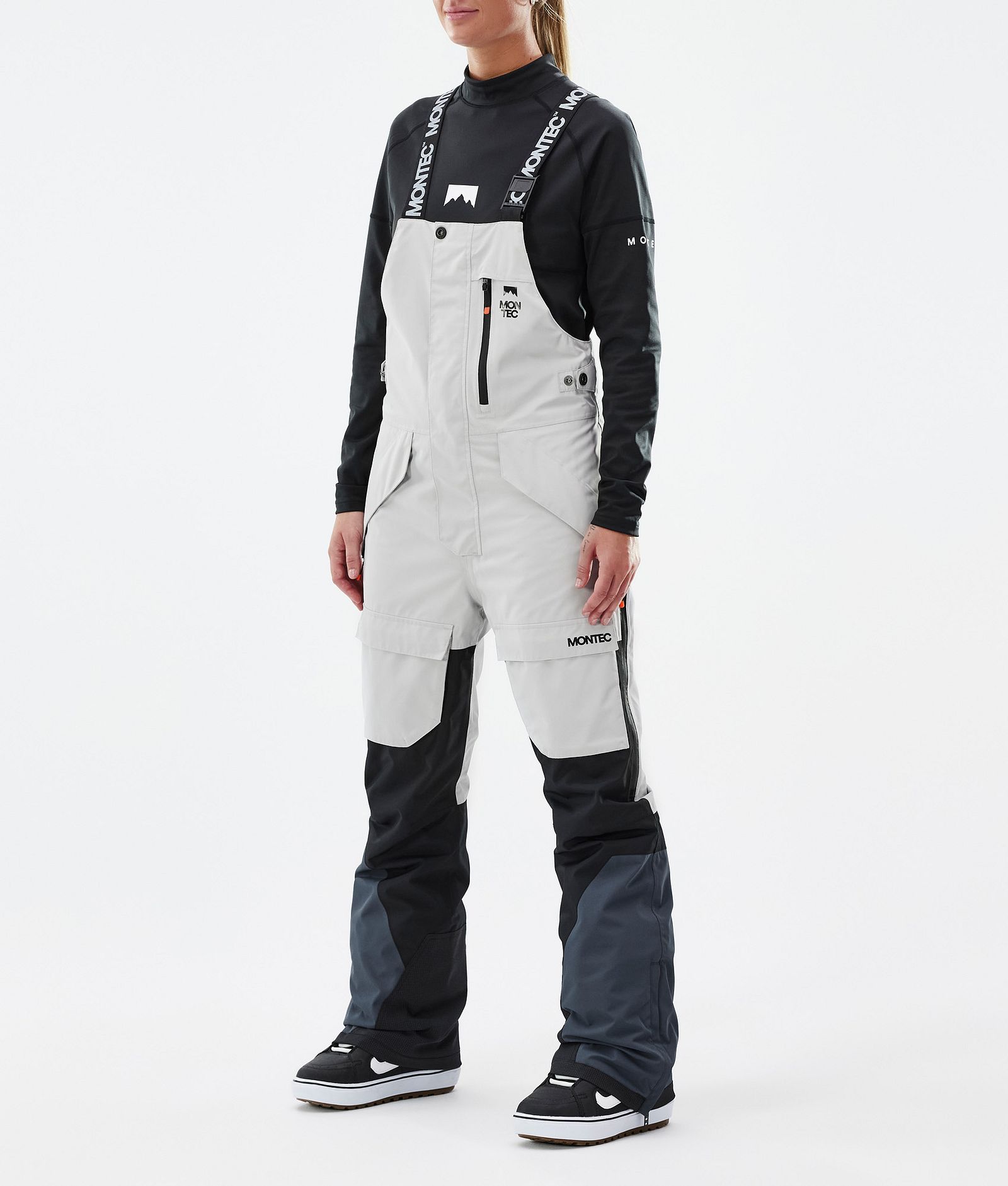 Montec Fawk W Snowboardbukse Dame Light Grey/Black/Metal Blue Renewed, Bilde 1 av 7