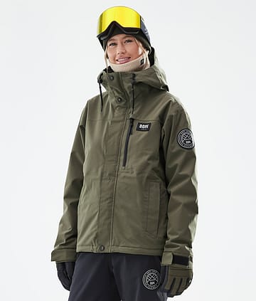 Dope Blizzard W Full Zip Snowboardjakke Olive Green