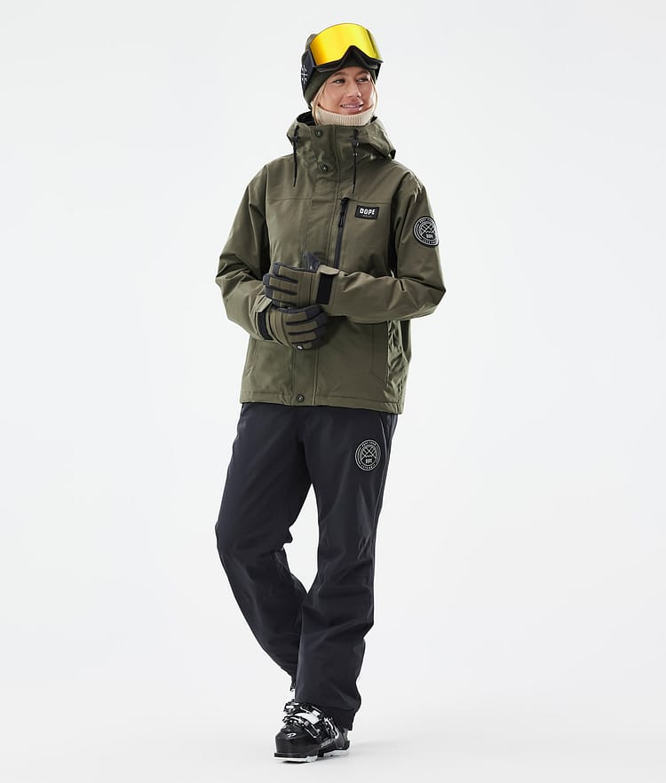 Dope Blizzard W Full Zip Skijakke Dame Olive Green, Bilde 3 av 10