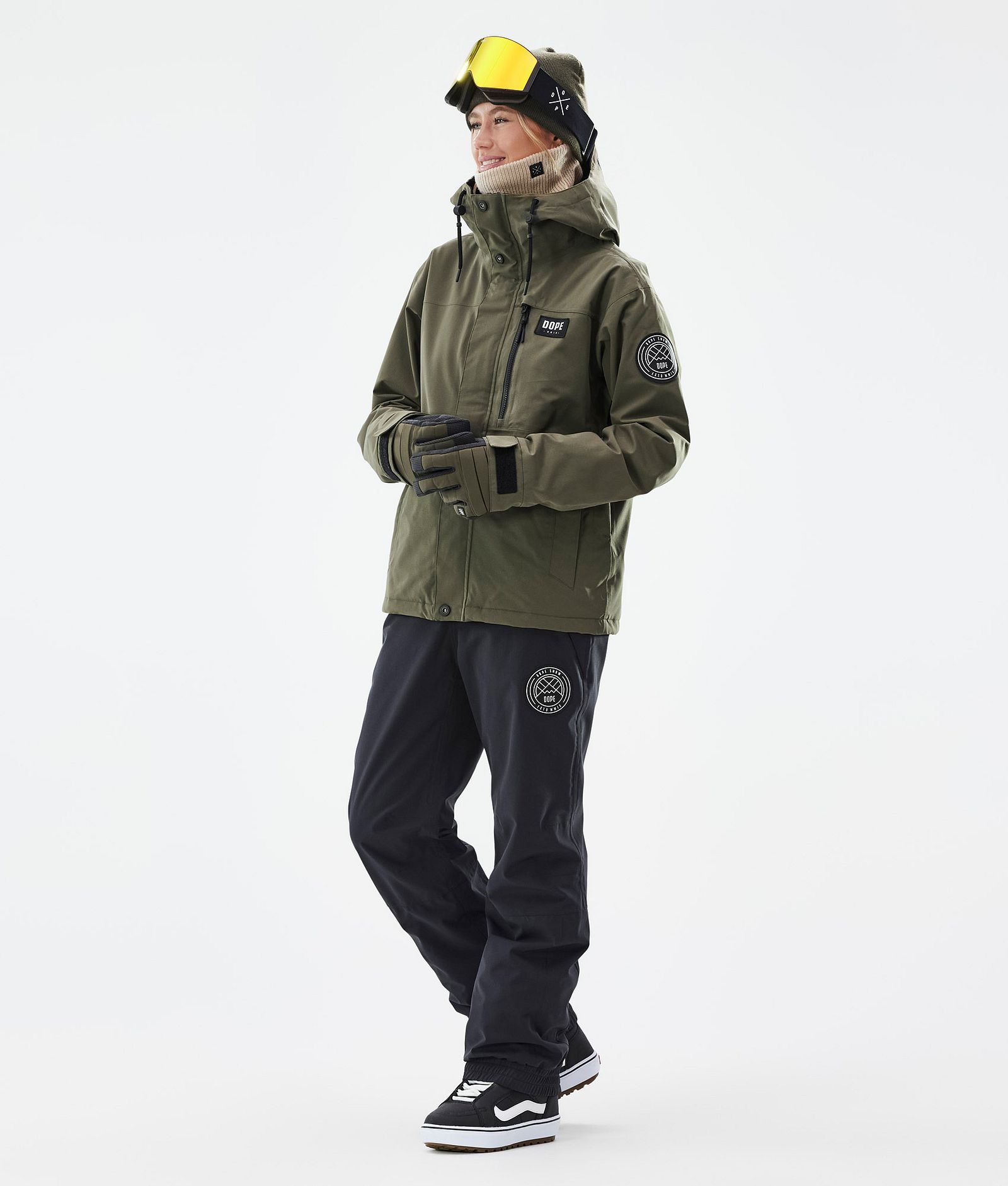 Dope Blizzard W Full Zip Snowboardjakke Dame Olive Green Renewed, Bilde 3 av 10