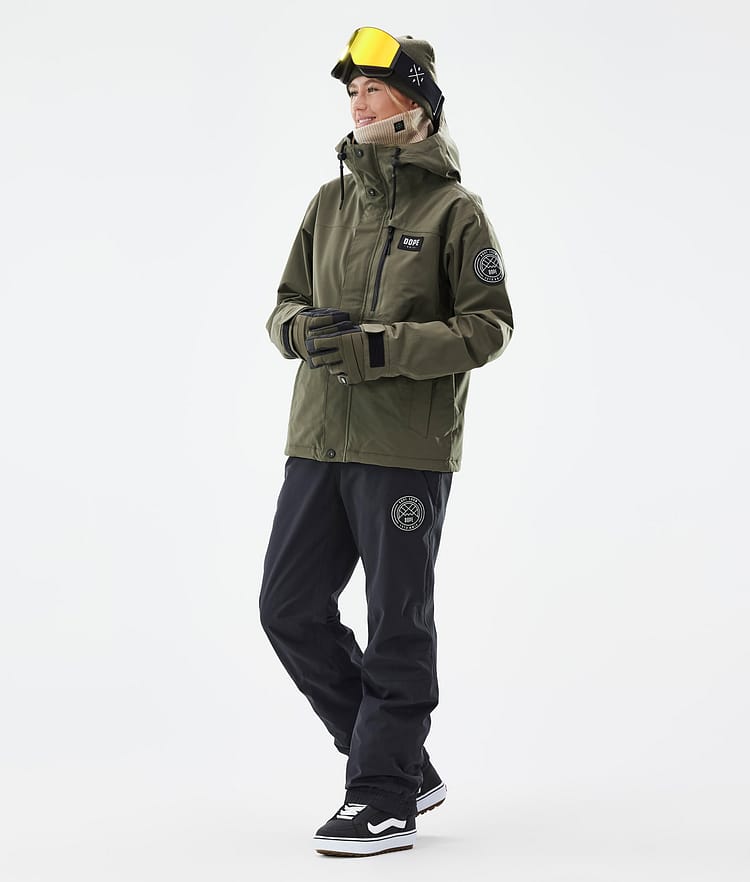 Dope Blizzard W Full Zip Snowboardjakke Dame Olive Green