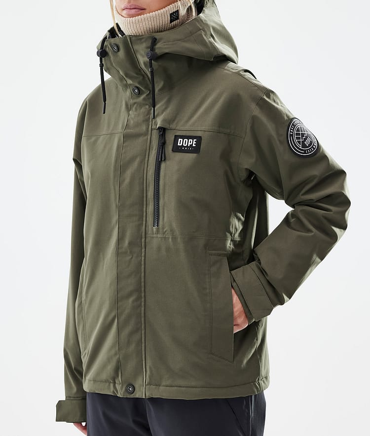 Dope Blizzard W Full Zip Skijakke Dame Olive Green