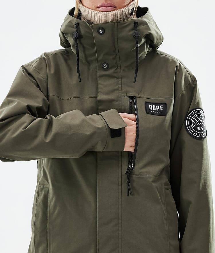 Dope Blizzard W Full Zip Skijakke Dame Olive Green