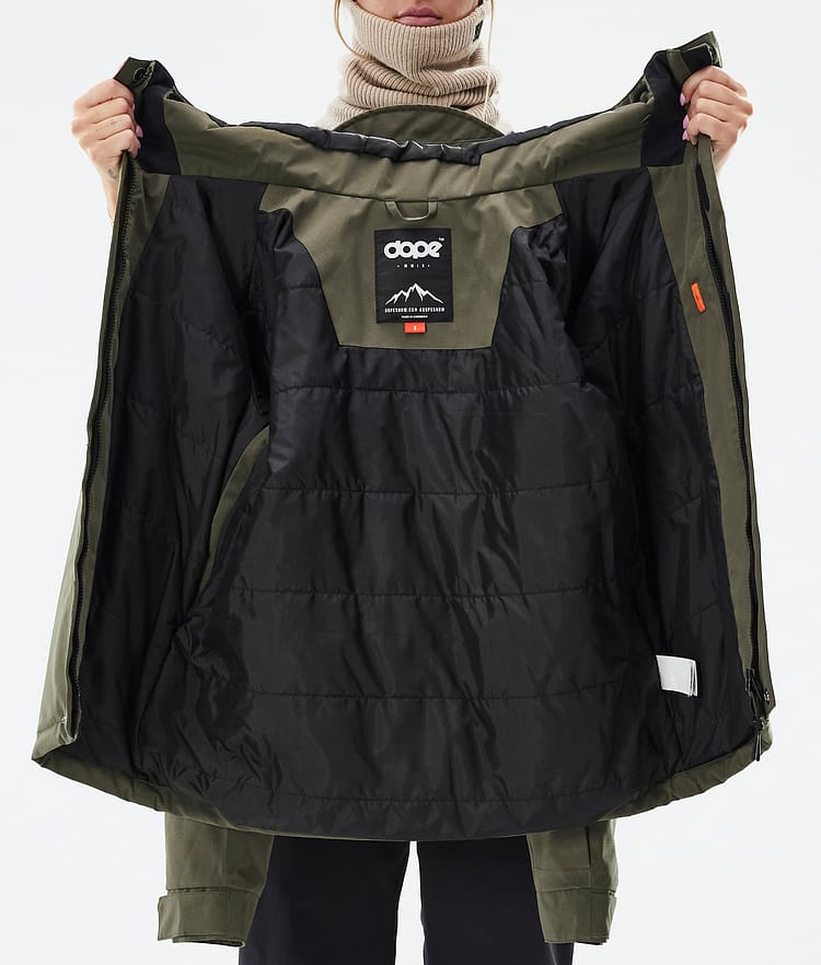 Dope Blizzard W Full Zip Snowboardjakke Dame Olive Green Renewed, Bilde 10 av 10