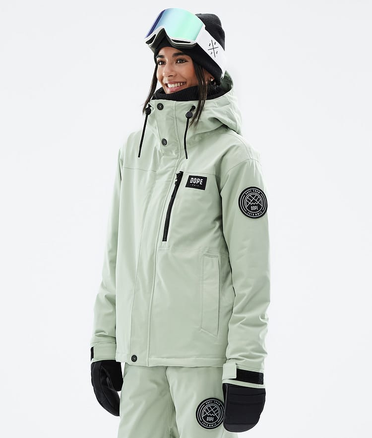 Dope Blizzard W Full Zip Snowboardjakke Dame Soft Green