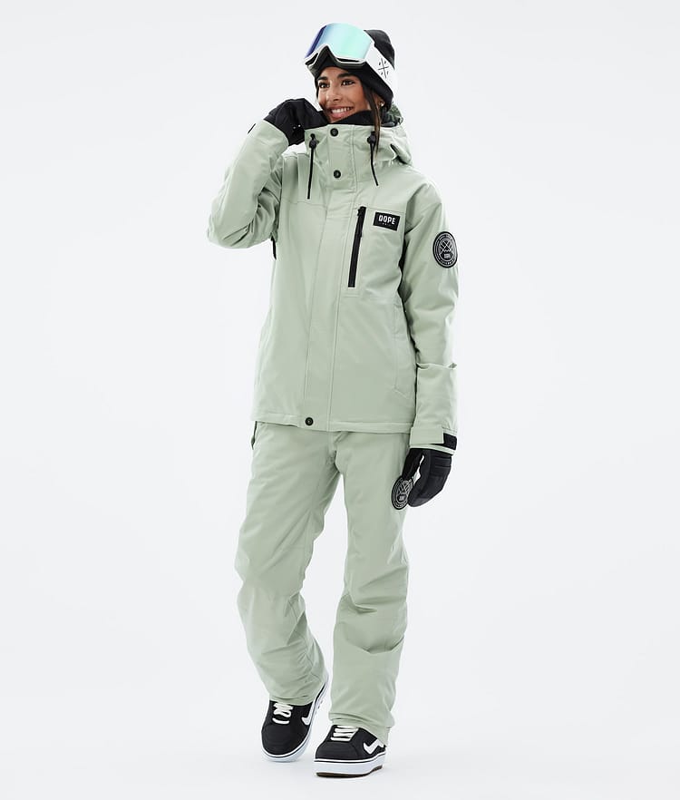 Dope Blizzard W Full Zip Snowboardjakke Dame Soft Green