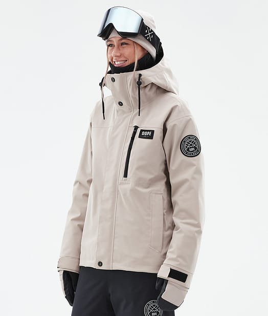 Dope Blizzard W Full Zip 24 Skijakke Dame Sand