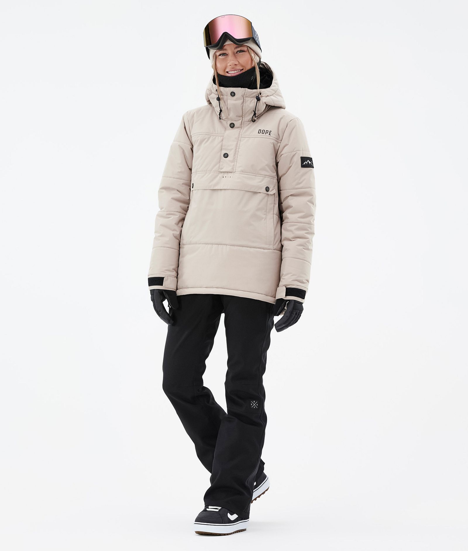 Dope Puffer W Snowboardjakke Dame Sand, Bilde 2 av 8