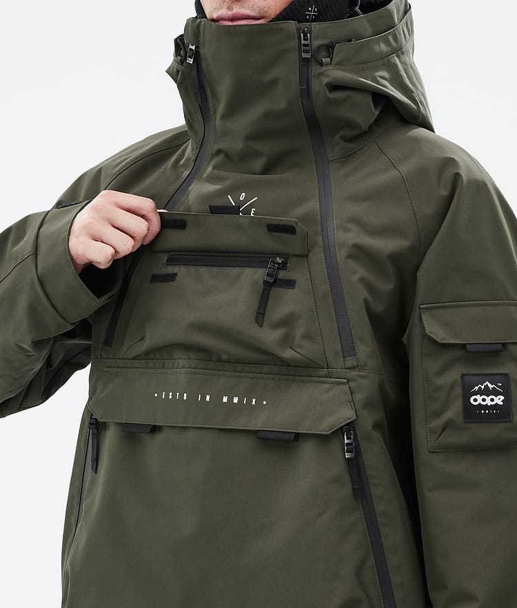 Dope Akin Snowboardjakke Herre Olive Green Renewed, Bilde 9 av 9