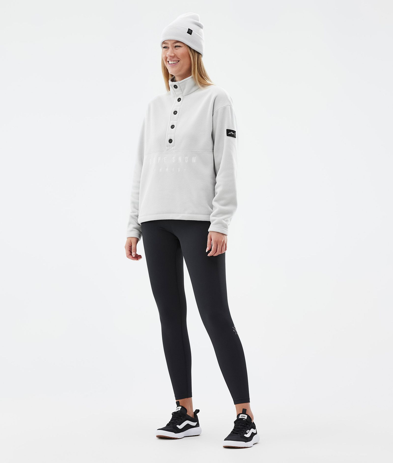 Dope Comfy W Fleecegenser Dame Light Grey/Black, Bilde 3 av 6