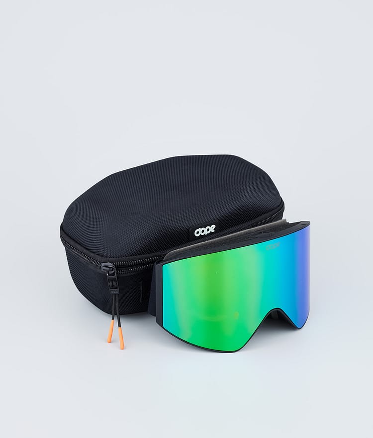 Dope Sight Skibriller Black W/Black Green Mirror