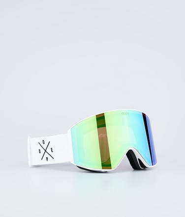 Dope Sight Skibriller White W/White Green Mirror