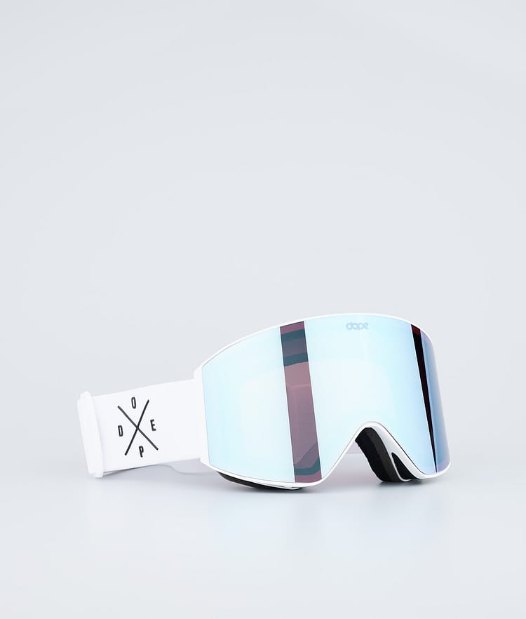 Dope Sight Skibriller White W/White Blue Mirror, Bilde 1 av 6