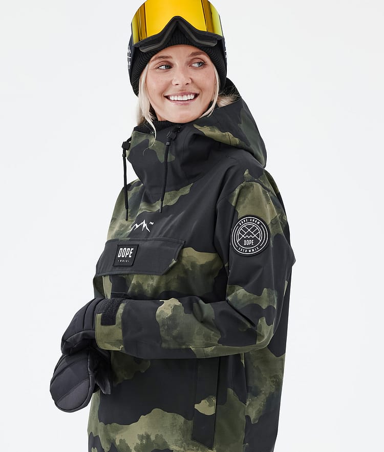 Dope Blizzard W 22 Snowboardjakke Dame Green Camo, Image 2 of 9