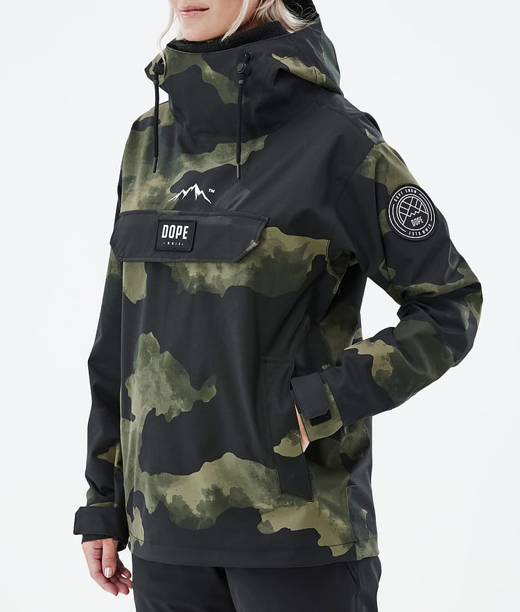 Dope Blizzard W 22 Snowboardjakke Dame Green Camo, Image 8 of 9