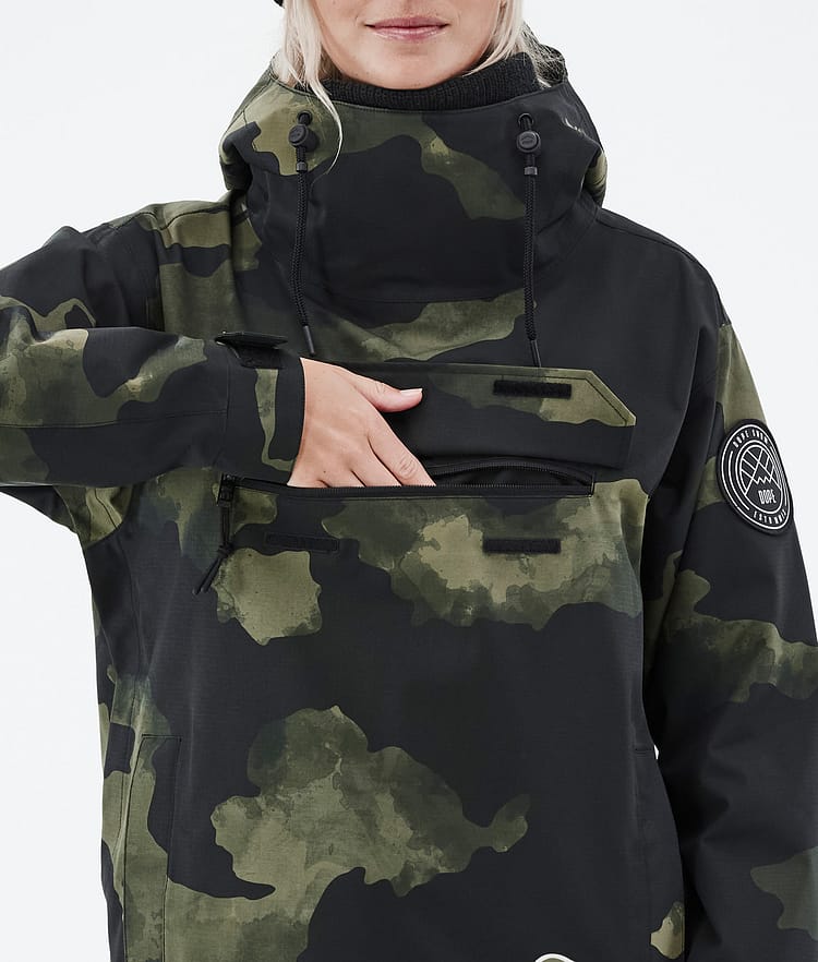 Dope Blizzard W 22 Snowboardjakke Dame Green Camo, Image 9 of 9