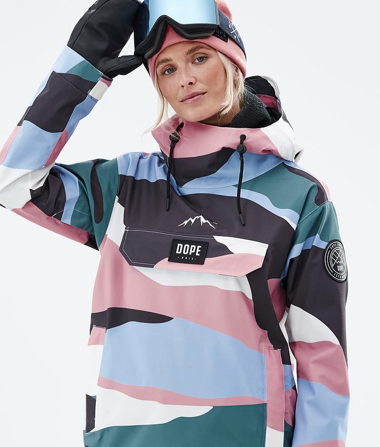 Dope Blizzard W 22 Snowboardjakke Dame Shards Light Blue Muted Pink, Image 2 of 9