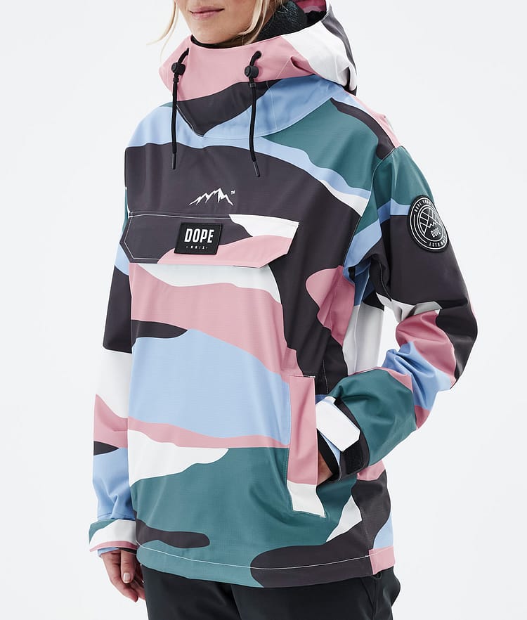 Dope Blizzard W 22 Snowboardjakke Dame Shards Light Blue Muted Pink, Image 8 of 9
