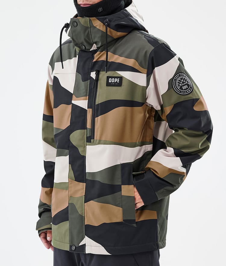 Dope Blizzard Full Zip Snowboardjakke Herre Shards Gold Green, Image 7 of 9