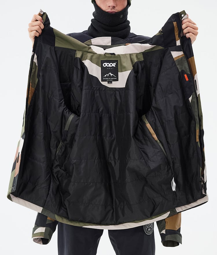 Dope Blizzard Full Zip Snowboardjakke Herre Shards Gold Green, Image 9 of 9