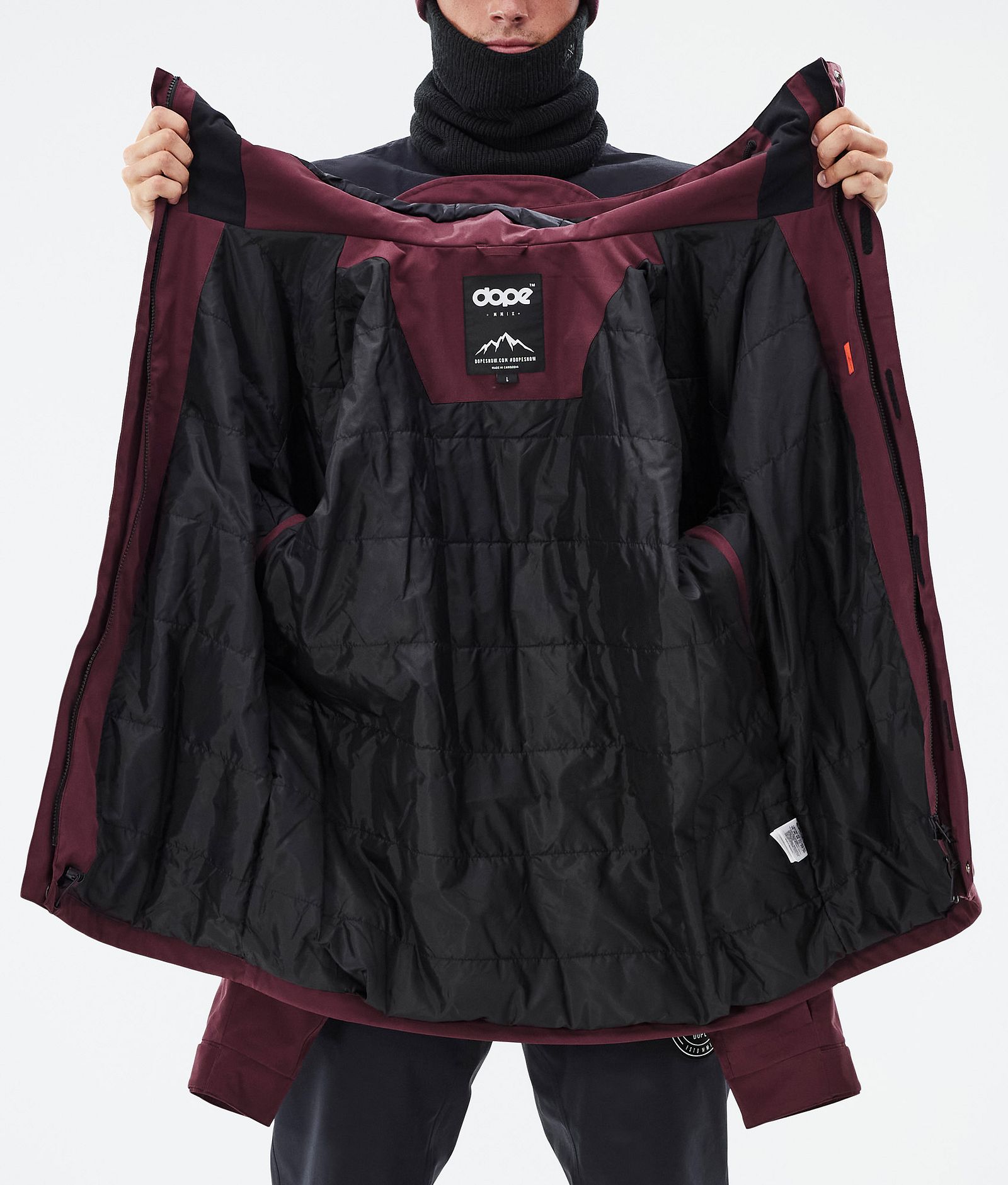 Dope Blizzard Full Zip Snowboardjakke Herre Burgundy, Bilde 9 av 9