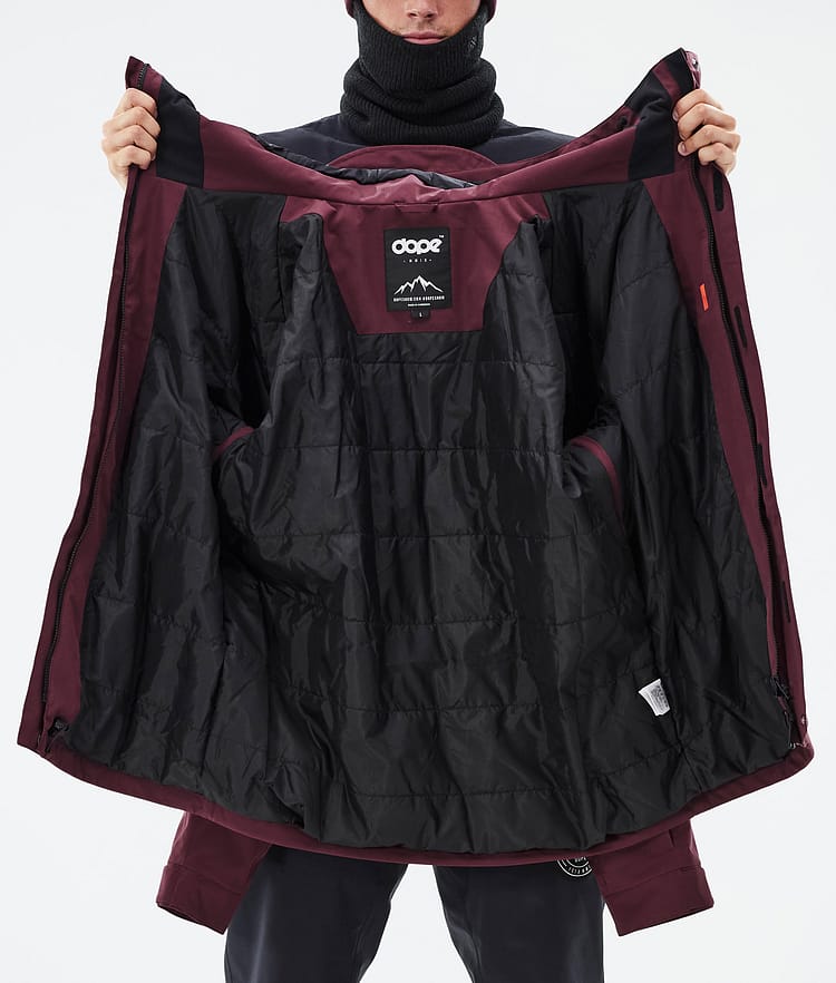 Dope Blizzard Full Zip Snowboardjakke Herre Burgundy