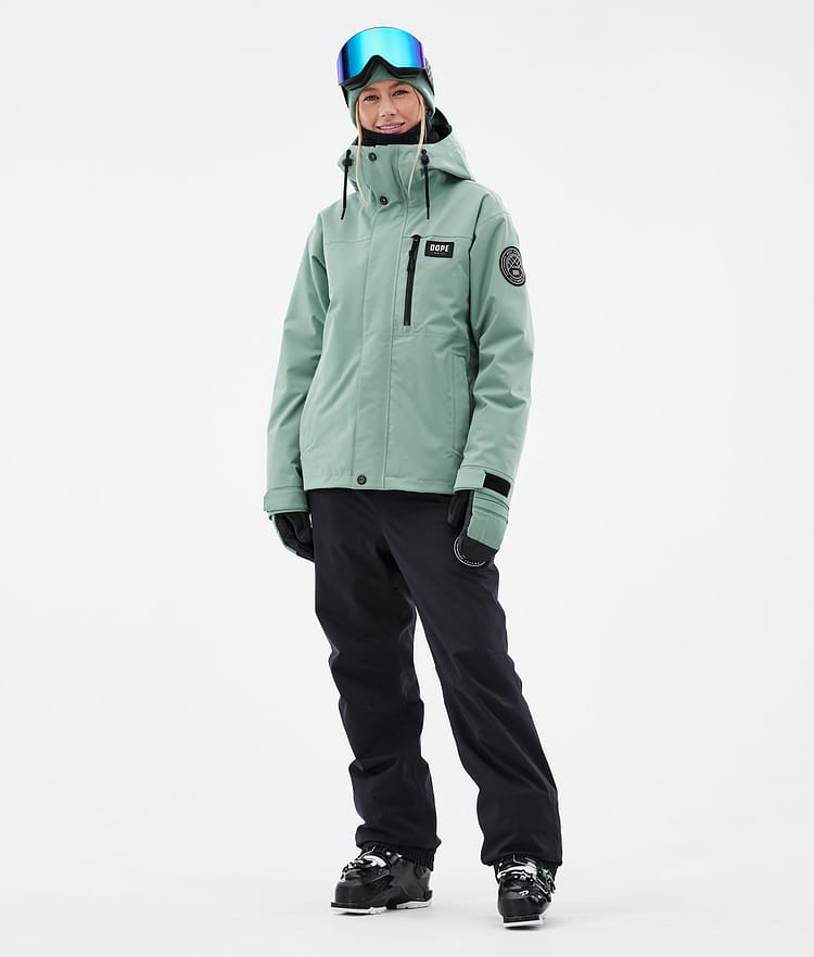 Dope Blizzard W Full Zip 24 Skijakke Dame Faded Green, Bilde 3 av 10