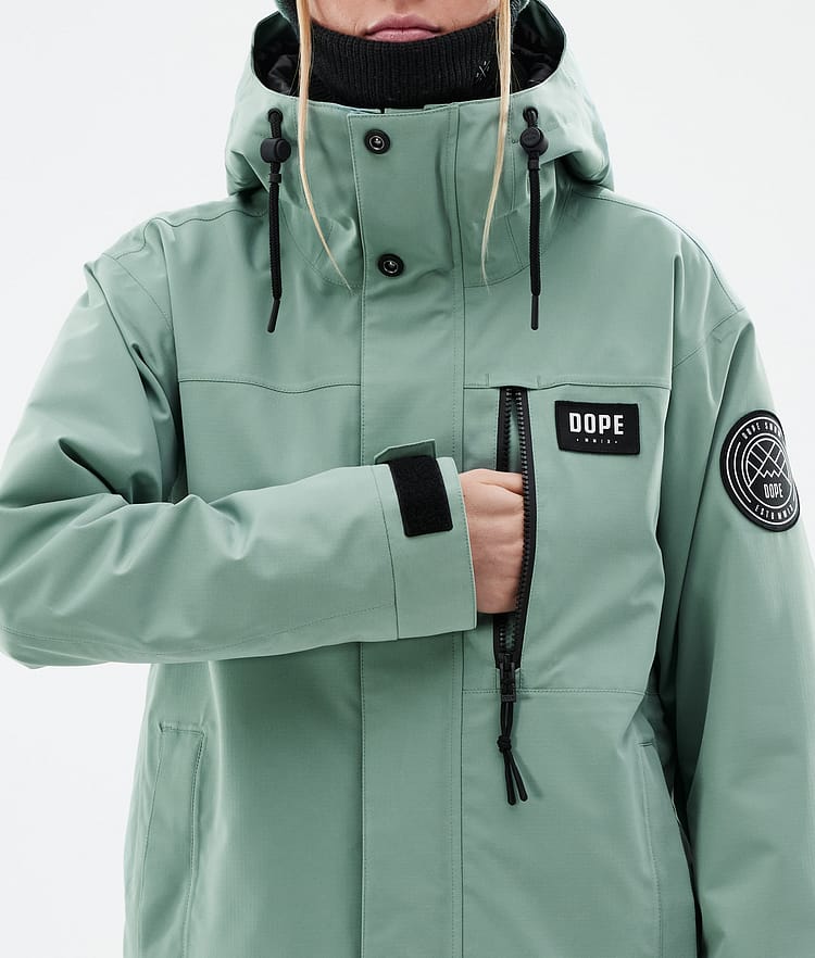 Dope Blizzard W Full Zip 24 Snowboardjakke Dame Faded Green Renewed, Bilde 9 av 10