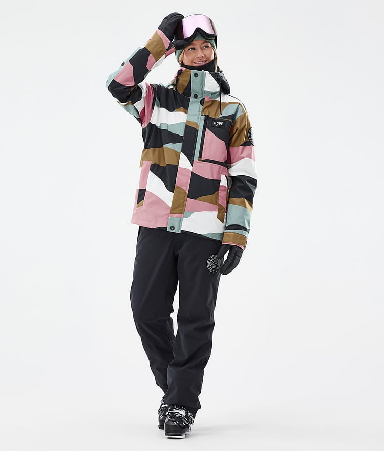 Dope Blizzard W Full Zip Skijakke Dame Shards Gold Muted Pink, Bilde 2 av 9