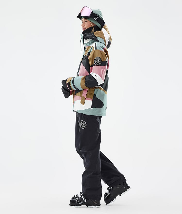 Dope Blizzard W Full Zip Skijakke Dame Shards Gold Muted Pink, Bilde 3 av 9