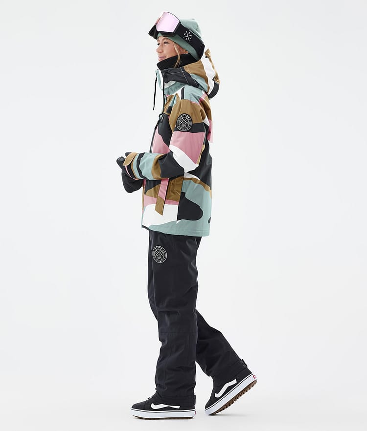 Dope Blizzard W Full Zip Snowboardjakke Dame Shards Gold Muted Pink Renewed, Bilde 4 av 9