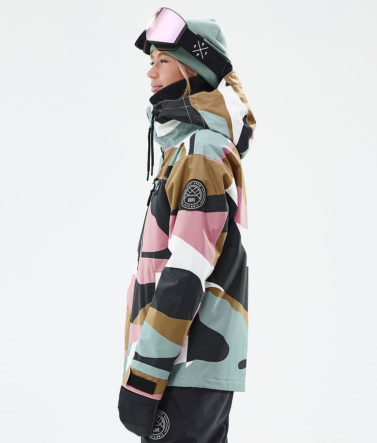 Dope Blizzard W Full Zip Snowboardjakke Dame Shards Gold Muted Pink, Bilde 5 av 9